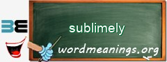 WordMeaning blackboard for sublimely